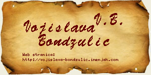 Vojislava Bondžulić vizit kartica